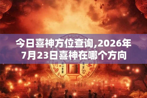 今日喜神方位查询,2026年7月23日喜神在哪个方向 今日喜神方位查询,2026年7月23日喜神在哪个方向