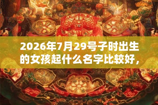 2026年7月29号子时出生的女孩起什么名字比较好，五行属什么。