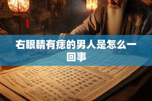 右眼睛有痣的男人是怎么一回事 右眼睛有痣的男人是怎么一回事