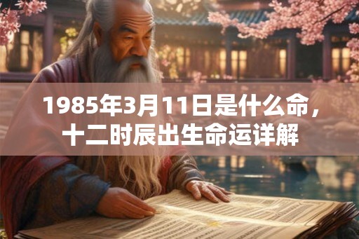 1985年3月11日是什么命，十二时辰出生命运详解