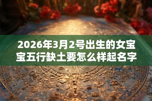 2026年3月2号出生的女宝宝五行缺土要怎么样起名字