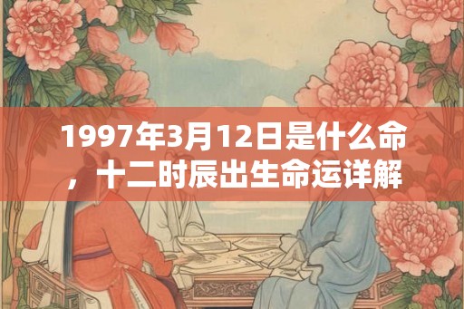 1997年3月12日是什么命，十二时辰出生命运详解