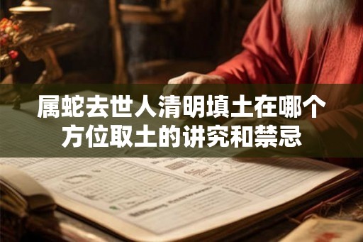 属蛇去世人清明填土在哪个方位取土的讲究和禁忌