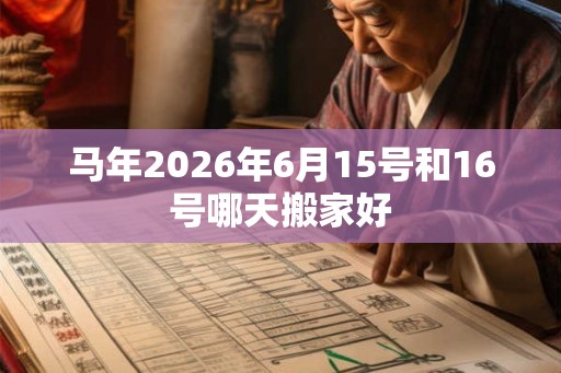 马年2026年6月15号和16号哪天搬家好