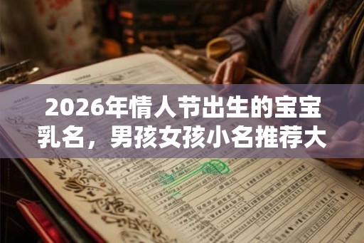 2026年情人节出生的宝宝乳名，男孩女孩小名推荐大全