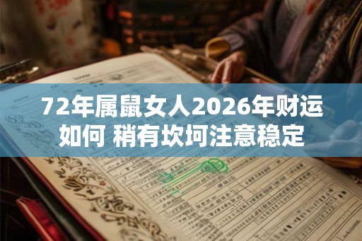 72年属鼠女人2026年财运如何 稍有坎坷注意稳定