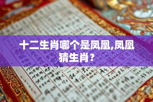 十二生肖哪个是凤凰,凤凰猜生肖？