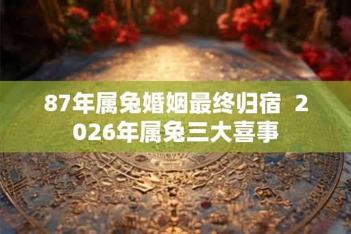 87年属兔婚姻最终归宿  2026年属兔三大喜事