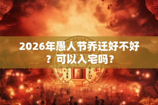2026年愚人节乔迁好不好？可以入宅吗？