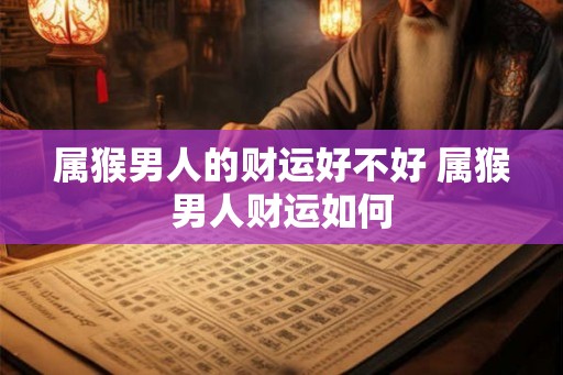 属猴男人的财运好不好 属猴男人财运如何