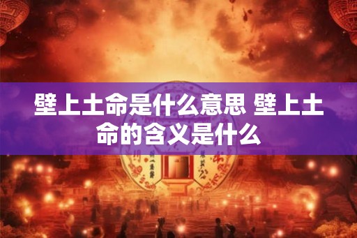 壁上土命是什么意思 壁上土命的含义是什么