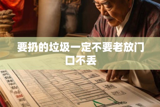 要扔的垃圾一定不要老放门口不丢
