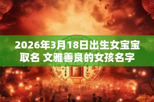 2026年3月18日出生女宝宝取名 文雅善良的女孩名字