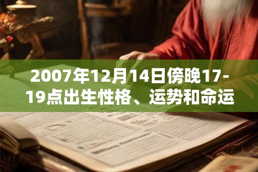 2007年12月14日傍晚17-19点出生性格、运势和命运