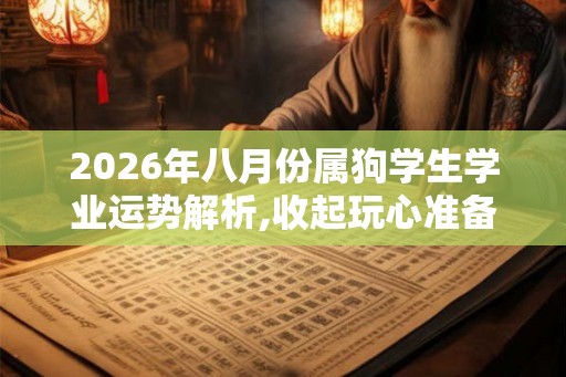 2026年八月份属狗学生学业运势解析,收起玩心准备学习
