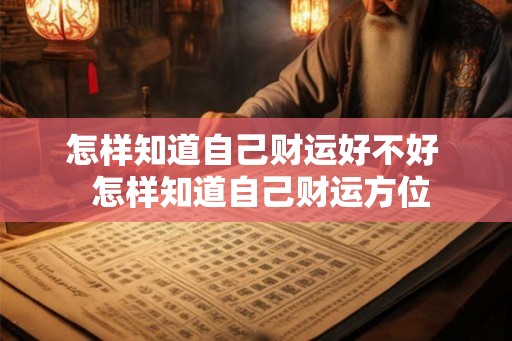 怎样知道自己财运好不好  怎样知道自己财运方位