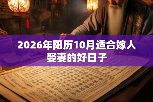 2026年阳历10月适合嫁人娶妻的好日子