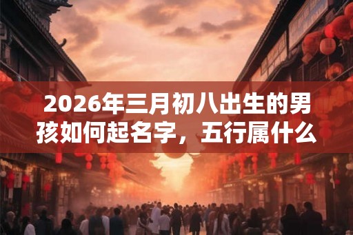 2026年三月初八出生的男孩如何起名字，五行属什么