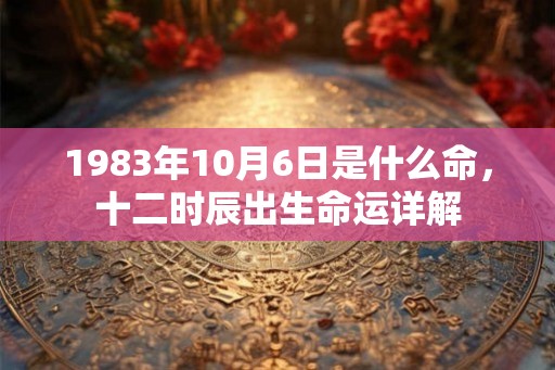 1983年10月6日是什么命，十二时辰出生命运详解