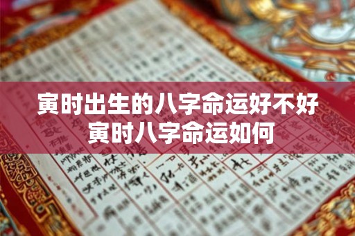 寅时出生的八字命运好不好 寅时八字命运如何