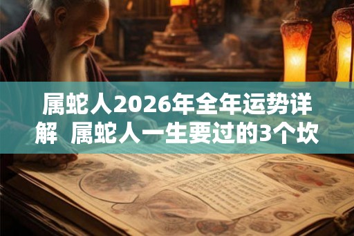 属蛇人2026年全年运势详解 属蛇人一生要过的3个坎 属蛇人2026年全年运势详解 属蛇人一生要过的3个坎