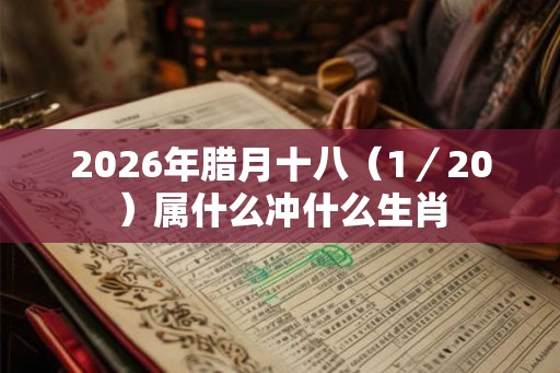 2026年腊月十八（1／20）属什么冲什么生肖
