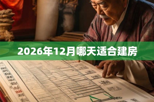 2026年12月哪天适合建房