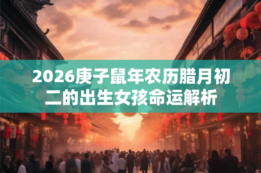 2026庚子鼠年农历腊月初二的出生女孩命运解析