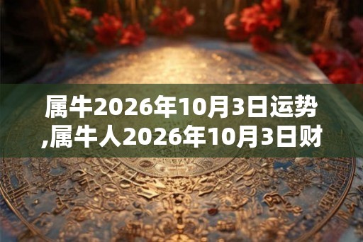 属牛2026年10月3日运势,属牛人2026年10月3日财运,生肖牛2026年10月3日运势
