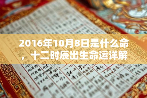 2016年10月8日是什么命，十二时辰出生命运详解