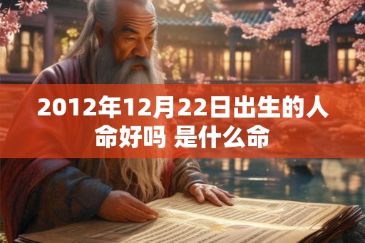 2012年12月22日出生的人命好吗 是什么命