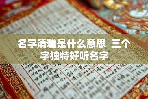 名字清雅是什么意思  三个字独特好听名字