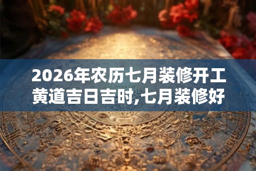 2026年农历七月装修开工黄道吉日吉时,七月装修好日子 2026年农历七月装修开工黄道吉日吉时,七月装修好日子