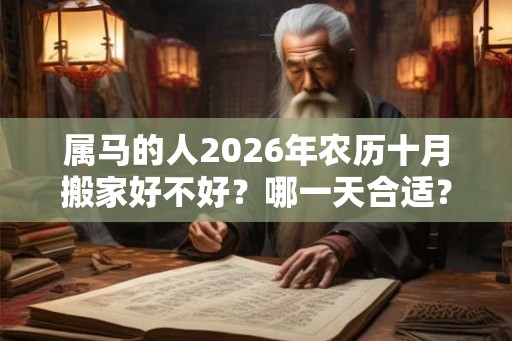 属马的人2026年农历十月搬家好不好？哪一天合适？