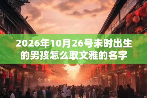 2026年10月26号未时出生的男孩怎么取文雅的名字