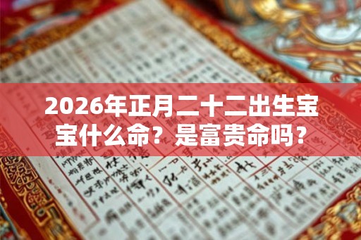 2026年正月二十二出生宝宝什么命？是富贵命吗？