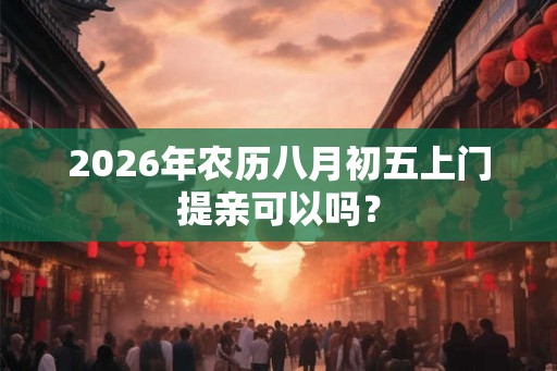 2026年农历八月初五上门提亲可以吗？