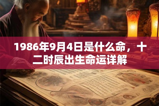 1986年9月4日是什么命，十二时辰出生命运详解