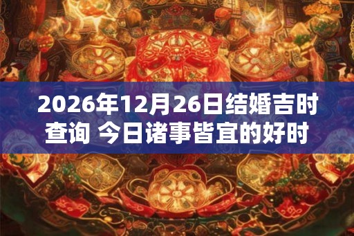 2026年12月26日结婚吉时查询 今日诸事皆宜的好时辰
