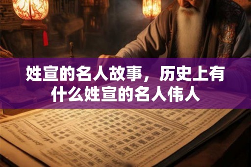 姓宣的名人故事，历史上有什么姓宣的名人伟人