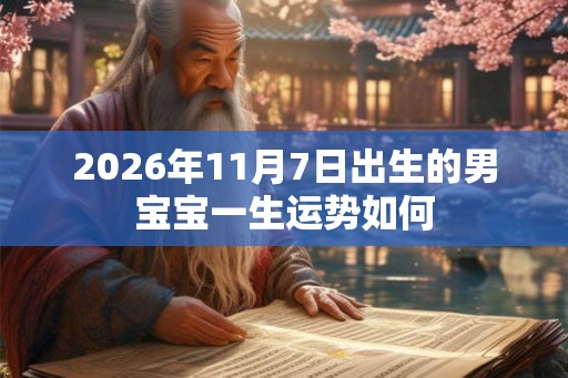 2026年11月7日出生的男宝宝一生运势如何