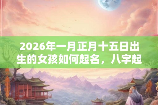 2026年一月正月十五日出生的女孩如何起名，八字起名大全