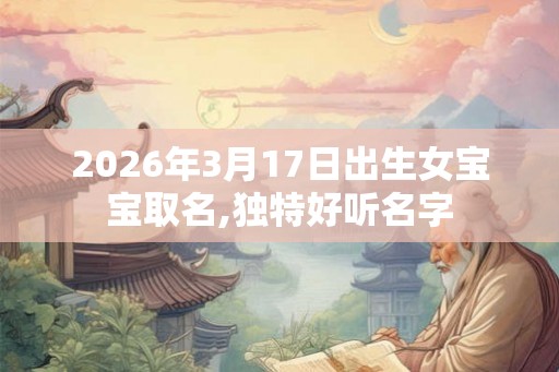 2026年3月17日出生女宝宝取名,独特好听名字 2026年3月17日出生女宝宝取名,独特好听名字
