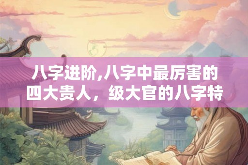 八字进阶,八字中最厉害的四大贵人，级大官的八字特征