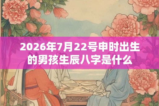 2026年7月22号申时出生的男孩生辰八字是什么