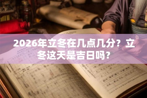 2026年立冬在几点几分？立冬这天是吉日吗？