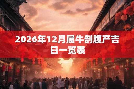 2026年12月属牛剖腹产吉日一览表