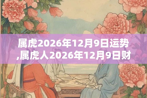 属虎2026年12月9日运势,属虎人2026年12月9日财运,生肖虎2026年12月9日运势