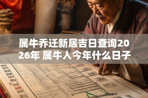 属牛乔迁新居吉日查询2026年 属牛人今年什么日子搬家吉利