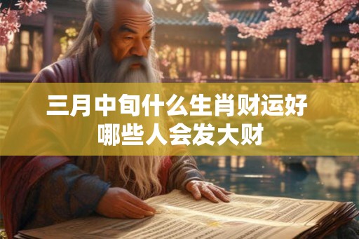三月中旬什么生肖财运好 哪些人会发大财
